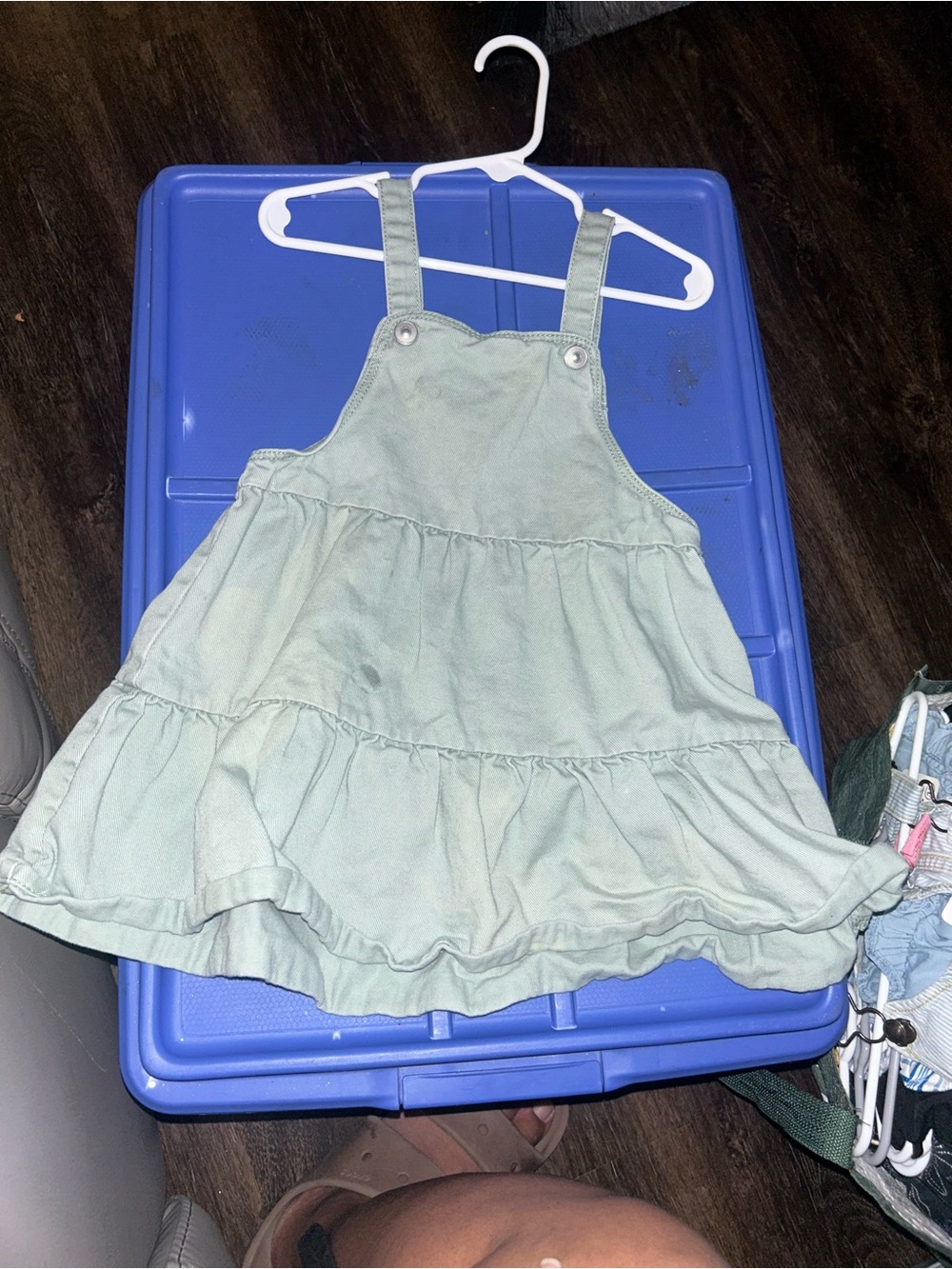 🍄3 for $10🍄 wonder nation Sage Green Toddler Pinafore Dress